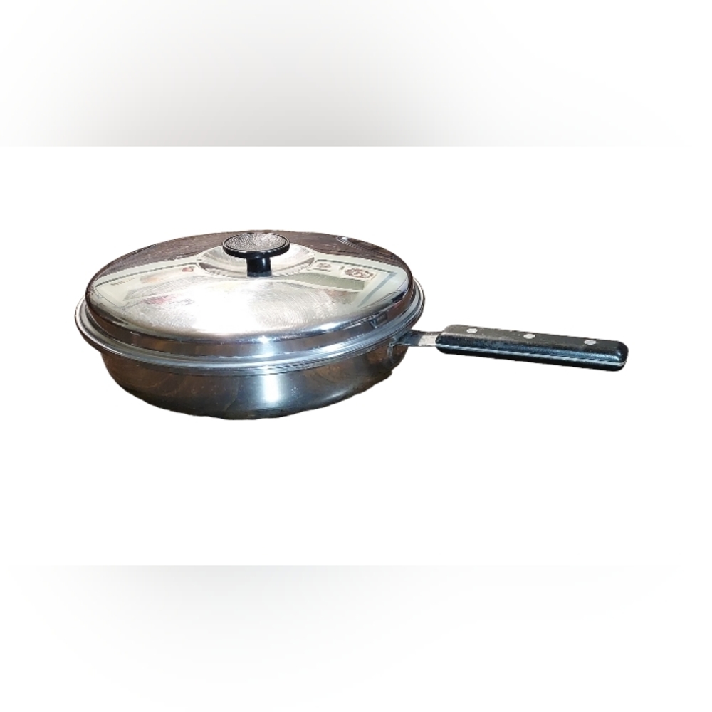 American Stainless Steel Fry Pan 10.5" Cookware Vintage Alloy Granny Chic grandp